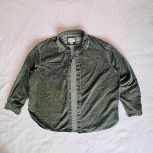 American Eagle Oversized Olive Green Corduroy Shirt